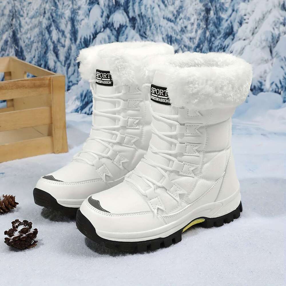 Women's Warm Ankle Snow Boots, Winter Shoes With Plush Lining, Non-Slip Outdoor Short Boots.