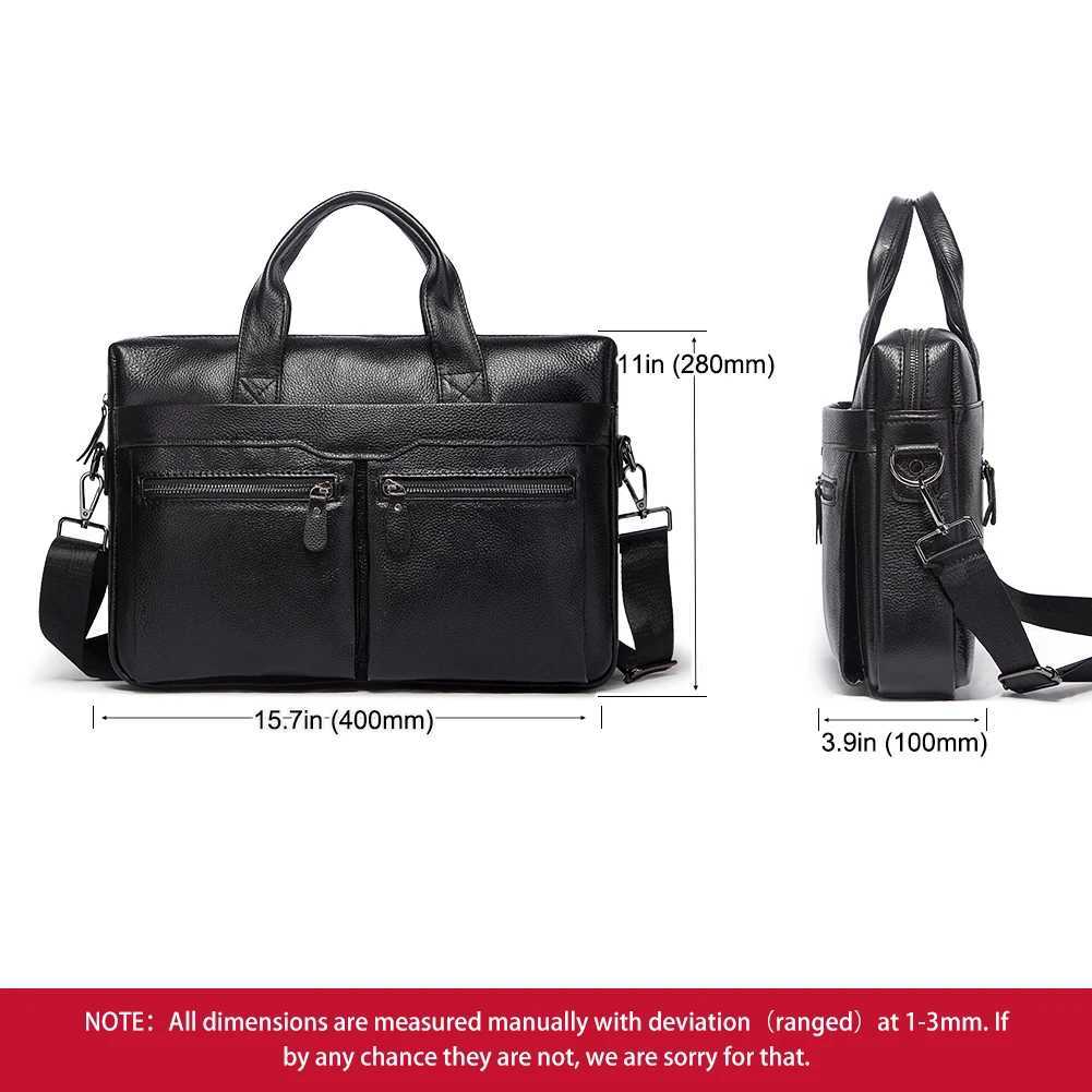 HUMERPAUL Mens Genuine Leather Briefcase Business Laptop Bag with Multiple Pockets Durable Handbag Shoulder Bags for Travel W251022
