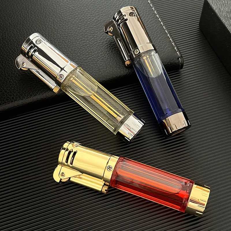 Personzed creativity large capacity transparent grinding wheel transparent lighter C251022