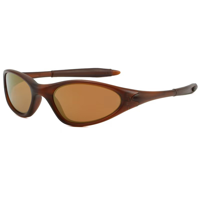 2025 New Style European & American Cross-Border Sunglasses, Men's & Women's Retro Oval Frame Outdoor Cycling Goggles Sunglasses