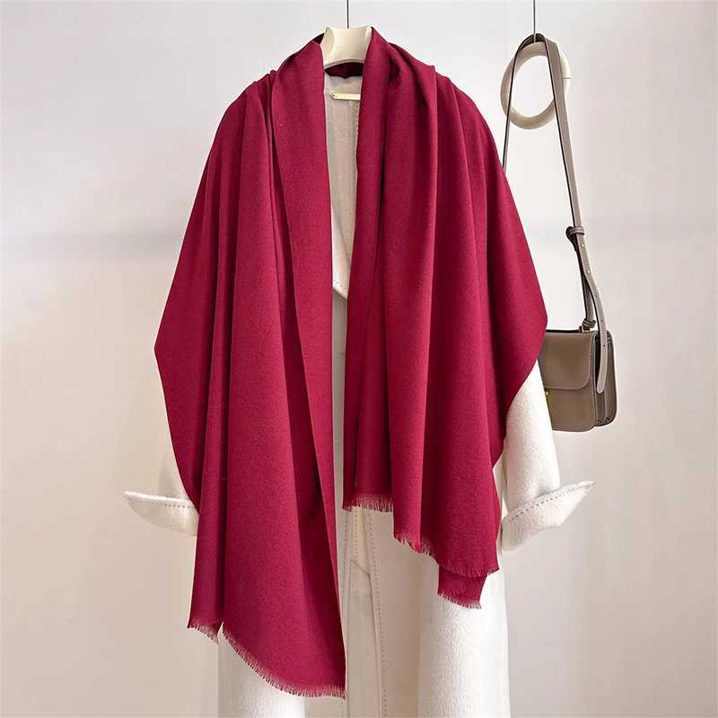 Fashion Winter Soft Warm Cashmere Scarf for Women Solid Color Wraps Shawls Bandana Foulard Lady Poncho Echarpe Stoles J251118