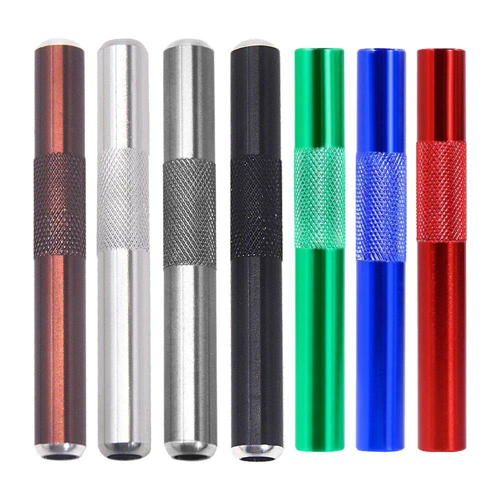 2.75 Inch Mini Metal Cigarette Smoking Pipes Tobacco Herb Aluminum One Hitter Dugout Pipe Snuff Snorter Holder Tube Accessories