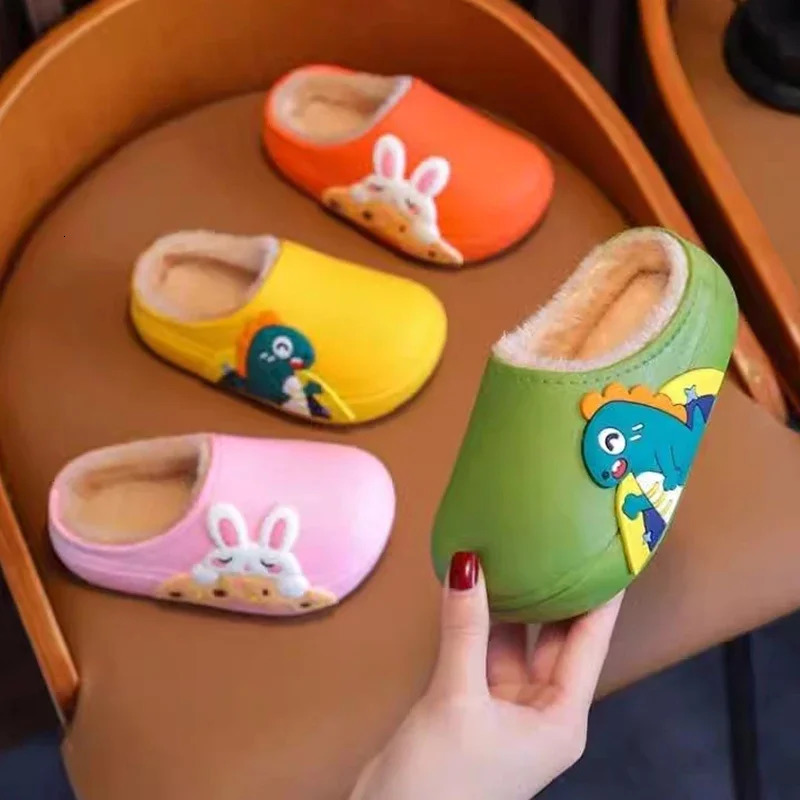 Childrens Cotton Slippers Winter Boys Cute Girls Indoor Children Parentchild Baby Hairy Shoes 251022