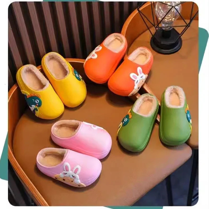 Childrens Cotton Slippers Winter Boys Cute Girls Indoor Children Parentchild Baby Hairy Shoes 251022