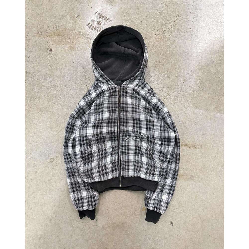 Ins Style Double-Sided for Men, Autumn Street Fashion Hooded Cardigan Sweatshirt