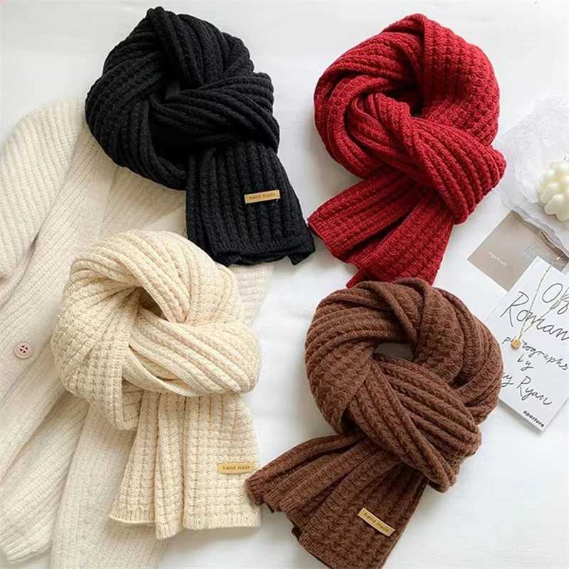 Thickening Warm Knitting Scarf Men Women Neck Cover Riding Bibwinter Thermal Neck Warmer Skiing Scarf Christmas Gift Red Scarves J251022