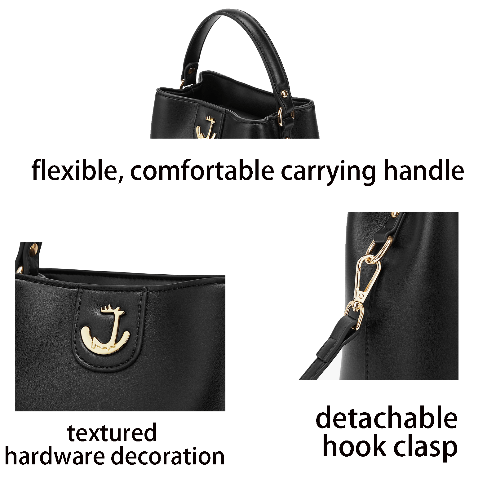 Women's Bucket Bags, PU Leather Handbags, Magnetic Ladies Crossbody Purses, Shoulder Purses for Women