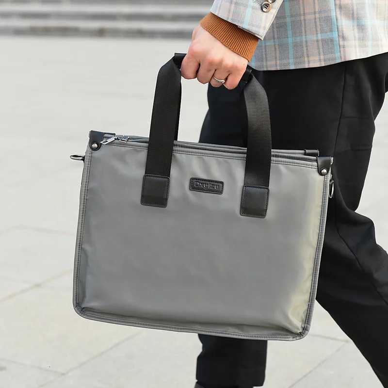 New Mens Business Commuting Briefcase Large Capacity Polyester Laptop Crossbody Bag Travel Work Handheld Shoulder Messenger Bag W251022