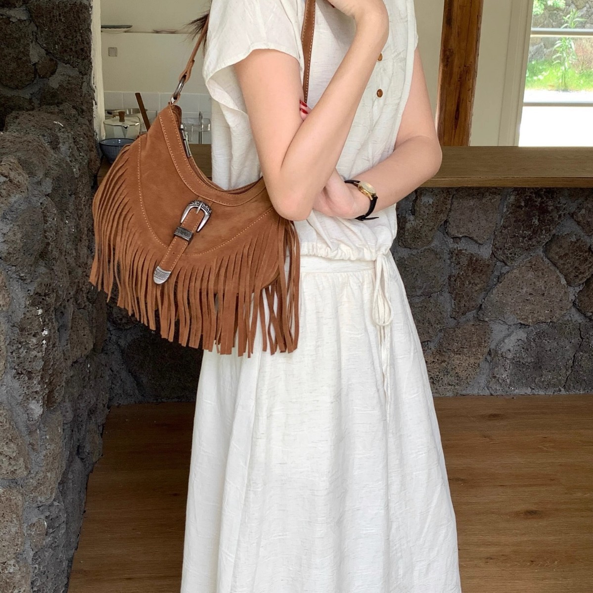 Celela Original Shoulder Bag For Women PU Leather Clutch er Handbags Western Purse Fringe Messenger Bag 241030