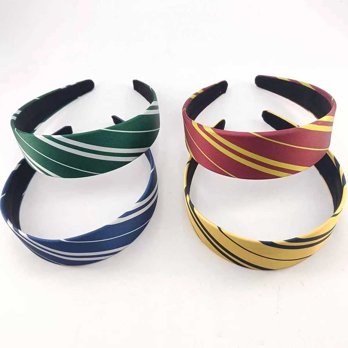 1PCS Magic College Wizard Slytherin Costume Cosplay Style Vintage Hair Hoop Striped Girls Silk Headband Accessories V251022