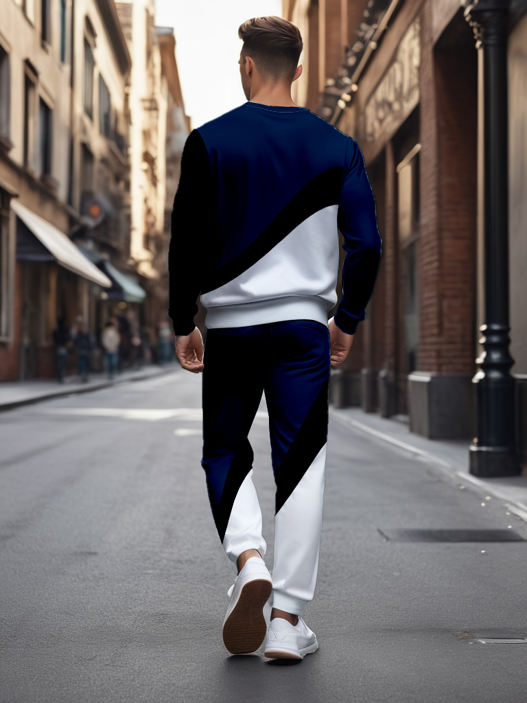 Men's Knitted Cotton Blend Long Sleeve Sweatshirt Brown round Neck Ankle-Length Casual T-Shirt Comfortable Outdoor Wear - YLWY00149