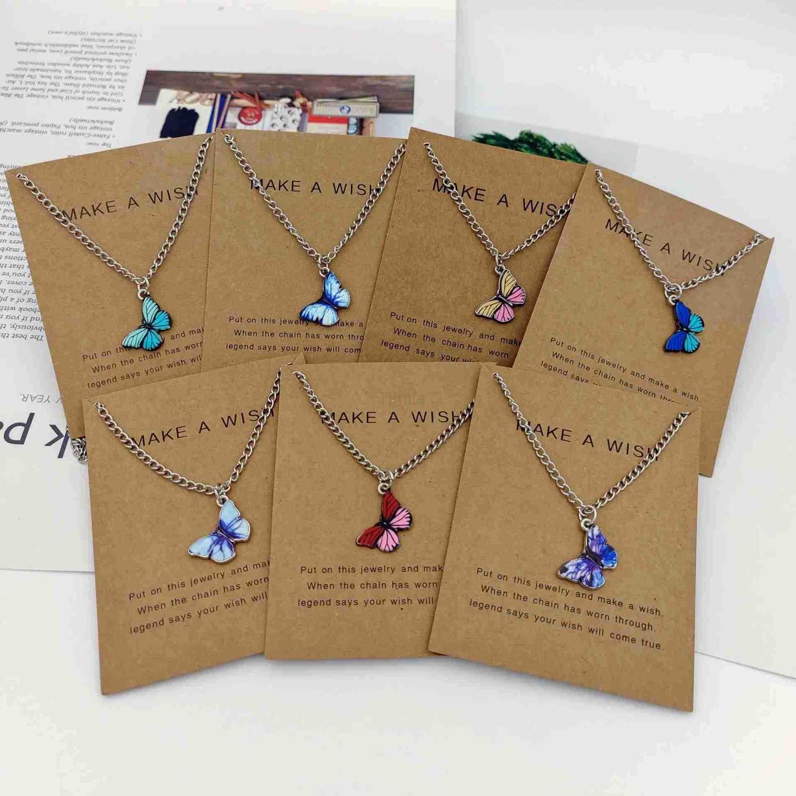 New Trendy Alloy Cute Elegant Luck Butterfly Beautiful Pendant Necklaces for Women Fashion Jewelry Dropship U251022