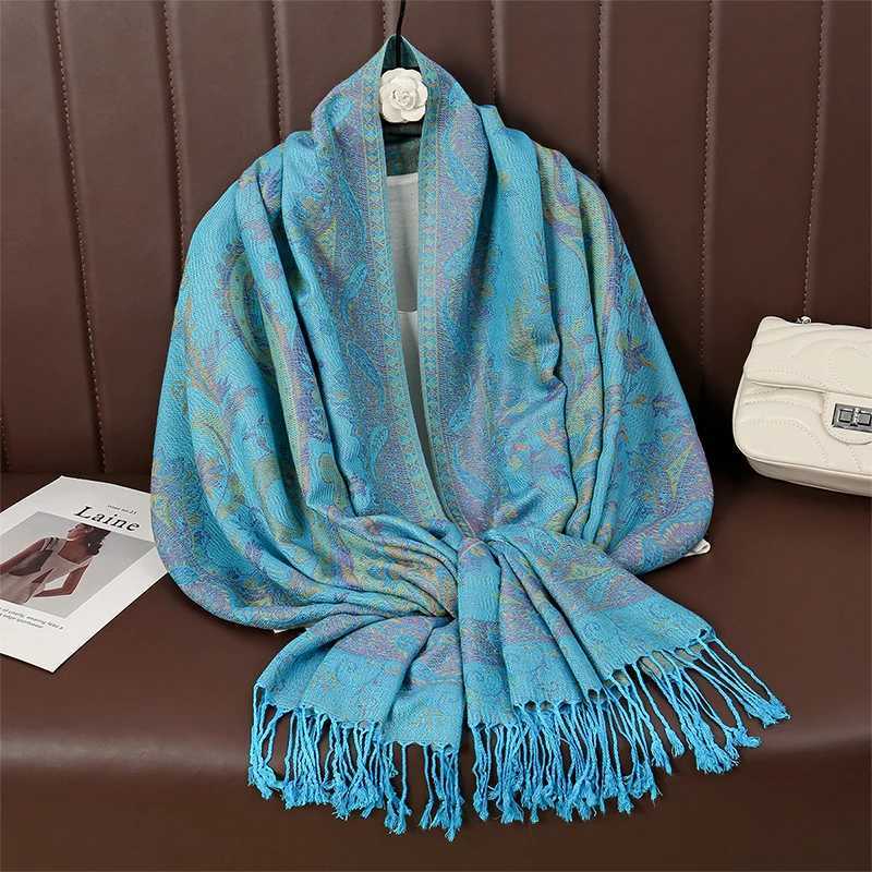 Paisley Shawl Scarf Women Jacquard Cashew Printed Scarves Flowers Borders Female Tassel Blanket Wraps Ethnic Shawls J251118