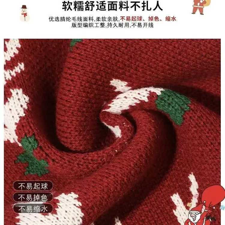 Christmas Reindeer Knitted Scarf Women Winter Warm Neck Warmer Soft Yarn Neck Wrap Winter Scarf J251022