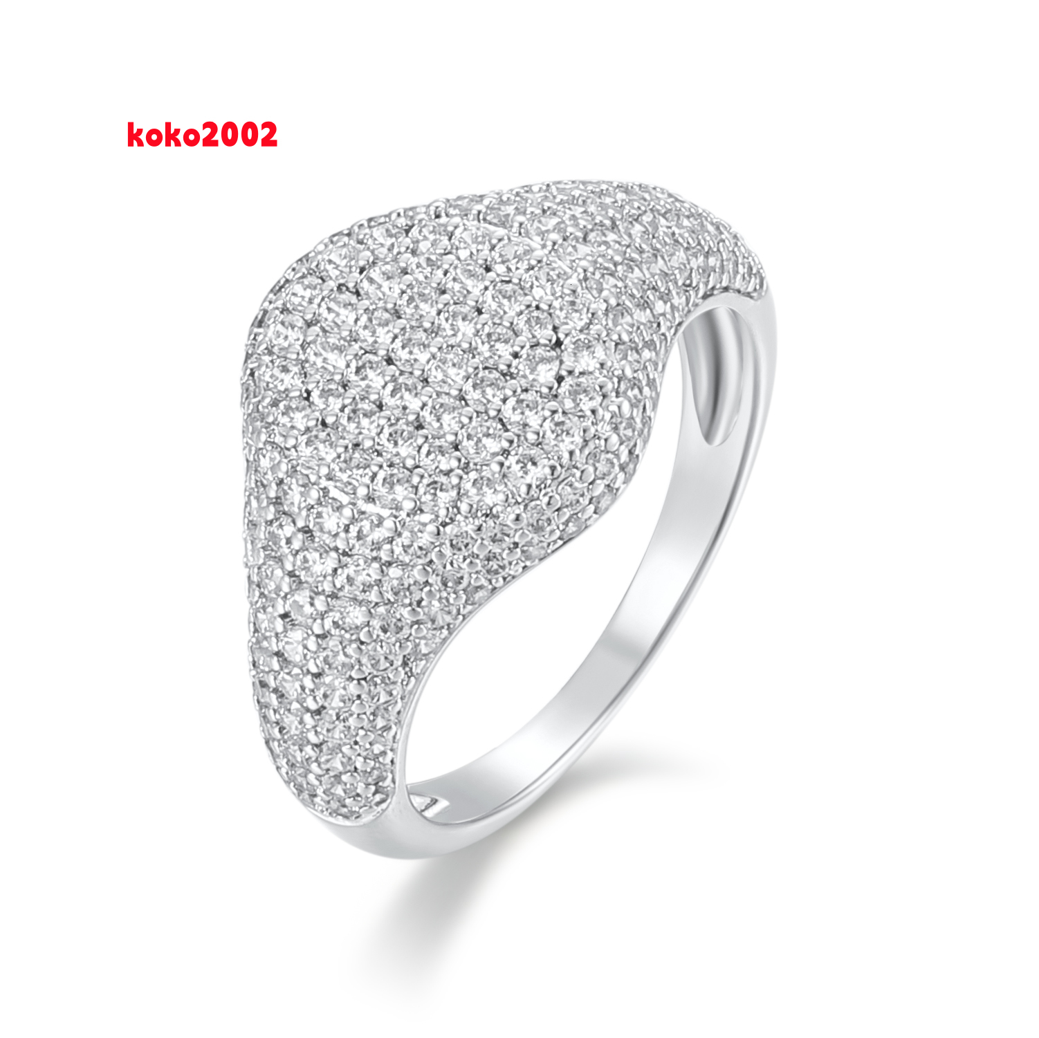 Luxury Fine Jewelry Ring Iced Out Round Brilliant Cut 3A 5A Zircon Micro Pave Setting VVS Moissanite S925 Sterling Silver Ring