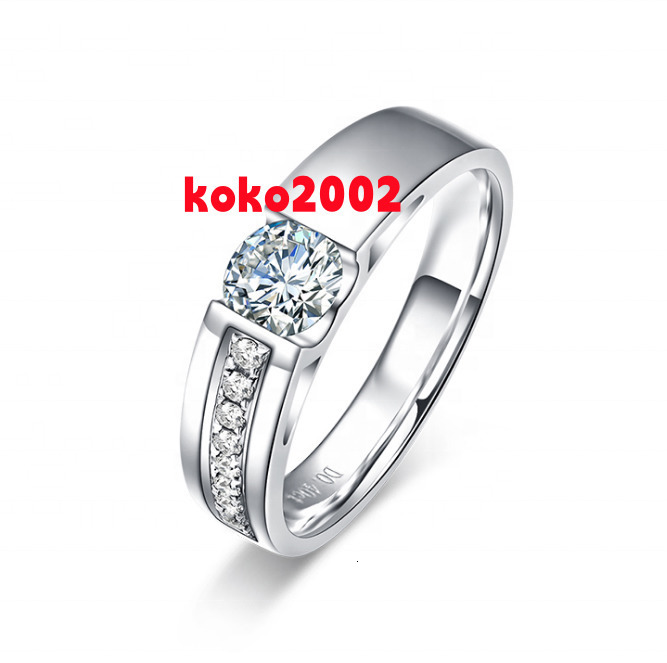 Fashion Beautiful White Gold Moissanite Wedding Ring Couple Mans Ring Jewelry Moissanite Engagement Rings