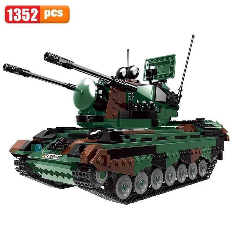 Military ww2 Cannon Assault Armored Vehicle Battle Tank Car Truck Army Weapon Building Blocks Sets Model Boys Toys for Kids Gift J251022