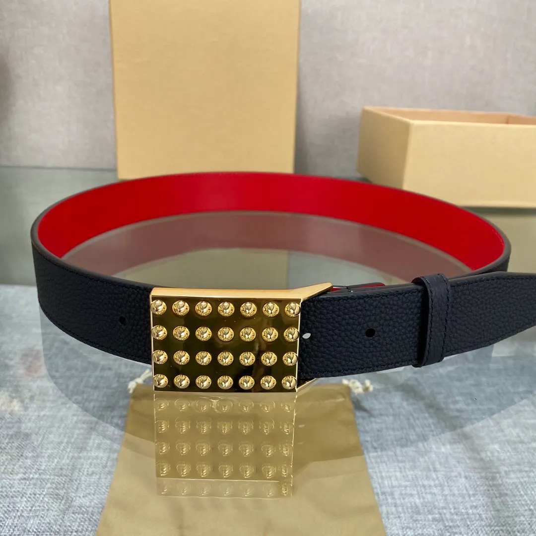 Designer 5A+ Quality Belt Super Stylish Red Upscale CL Real Leather Belts Big Buckle For Men Women Luxurys Genuine Leather Black Red Background Waistb