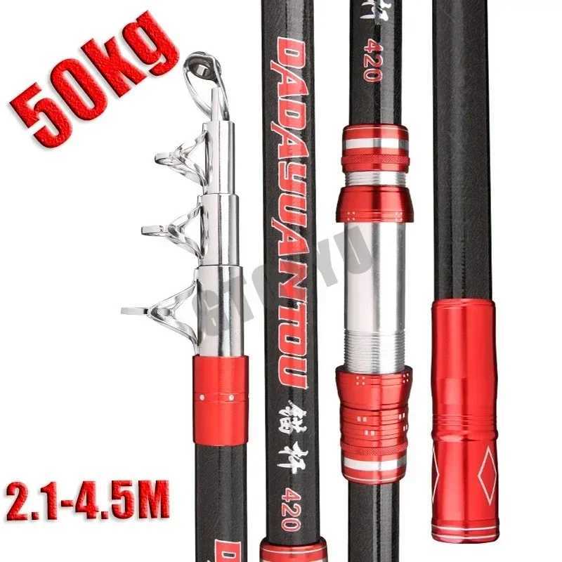 2145M Carbon Fishing Rod 50kg above Superhard Long Distance Throwing shot Rod Telescopic Sea Boat High Quality Fishing GearW251022