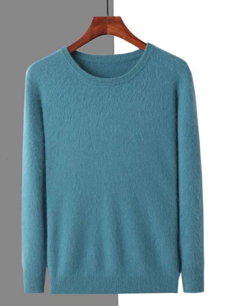 100 Mink Cashmere Sweater Mens Oneck Long Sleeve Pullover Casual Fashion Tops Knit Loose Patchwork Mens Jacket Autumn WinterXJ251022