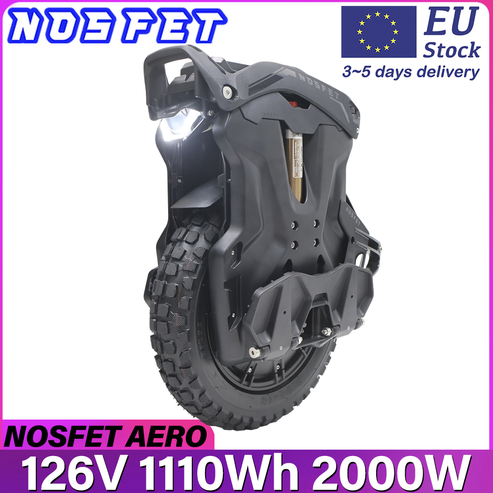 2025 Newest NOSFET AERO 126V 1110Wh 50S Battery 2000W Motor 14inch Tyre 70mm Suspension Max Speed 55km/h Electric Unicycle
