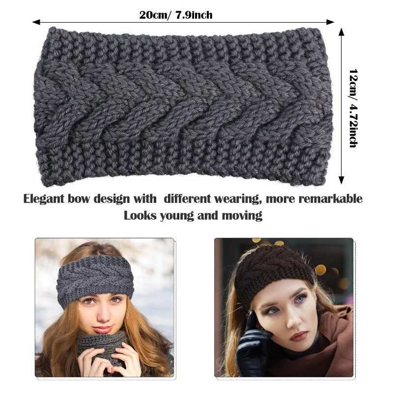 Winter Warm Knitted Headband for Women Girls Soild Color Elastic Head Turban Unisex Hairbands Headwear V251022