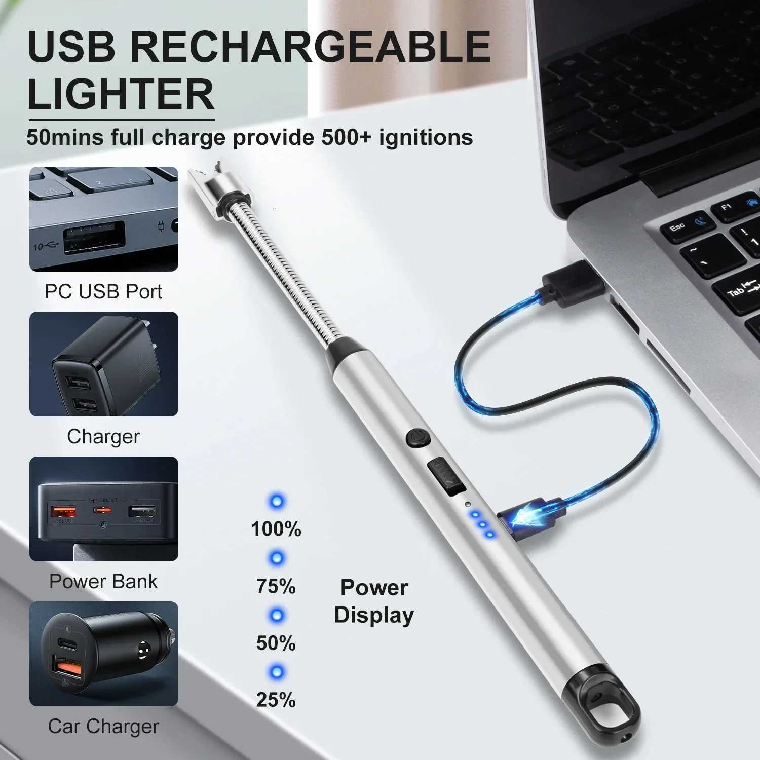 LCFUN Wind Energy Defensive Motor Rechargeable Light for LED Screen 2 Lit Packaging Smoking Accessories Lighters Smoking C251022