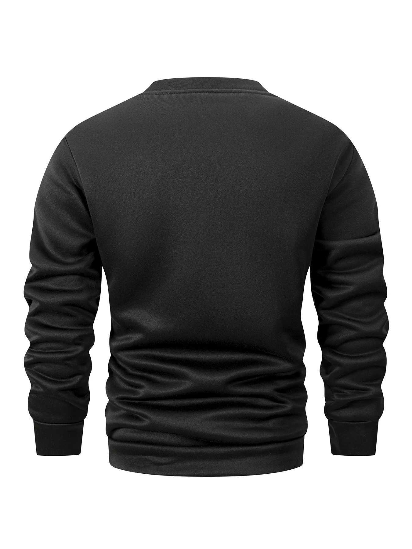 Mens Crew Neck Thicker Sweatshirts Winter Warm Pure Color Long Sleeve Pullover Outdoor Casual Daily Turtleneck Male SportswearXJ251022