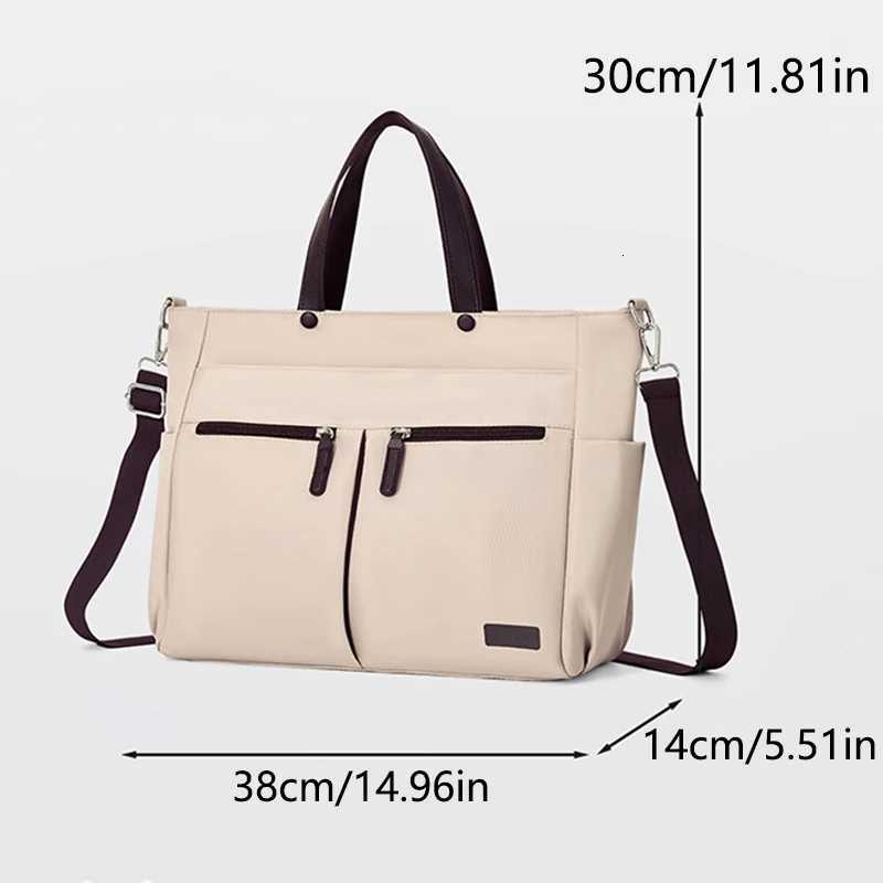 Laptop Bag Nylon casual ladies laptop bag daily commuting briefcase lightweight double main pocket singleshoulder bag W251022