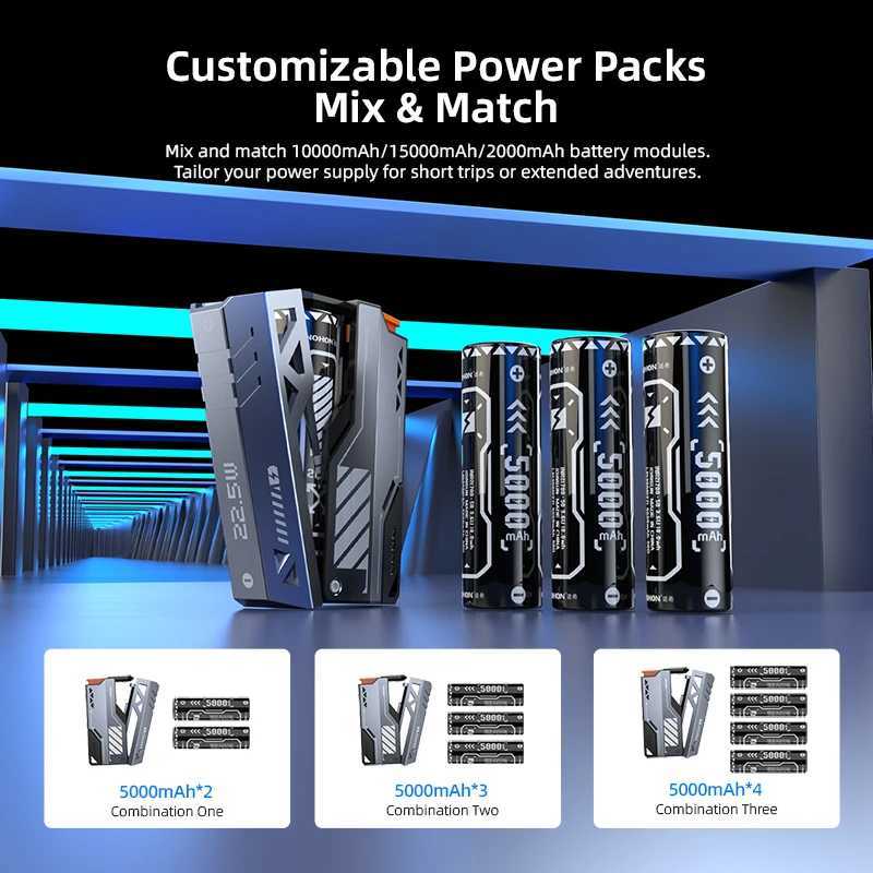 VYVYLABS Portable Power Bank Removable Replaceable Battery Pack 20000mAh 225W Fast Charging External Battery for iPhoneTablet J251114