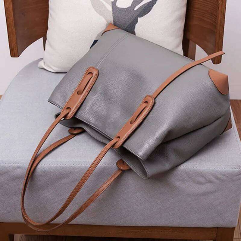 Genuine Leather Tote Designer Women's Shoulder Bag Large Capacity Women Bags High Quality Soft Cowhide Female Handbag