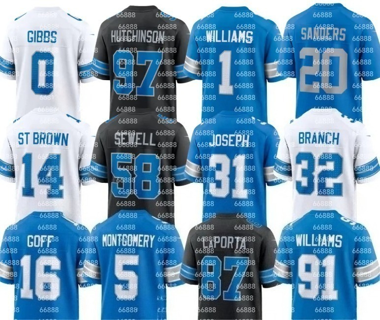 nfl Lions Jerseys Amon-Ra St. Brown Jahmyr Gibbs Sam LaPorta Jake Bates Alex Anzalone Jack Campbell Terrion Arnold Tyleik Williams Derrick Barnes Dicaprio Bootle