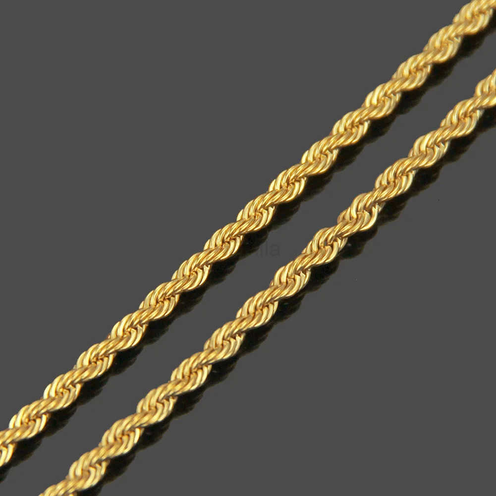HNSP Stainless Steel Twist Rope Chain Necklace For Women Men Neck Jewelry Pendant Accessories U251022