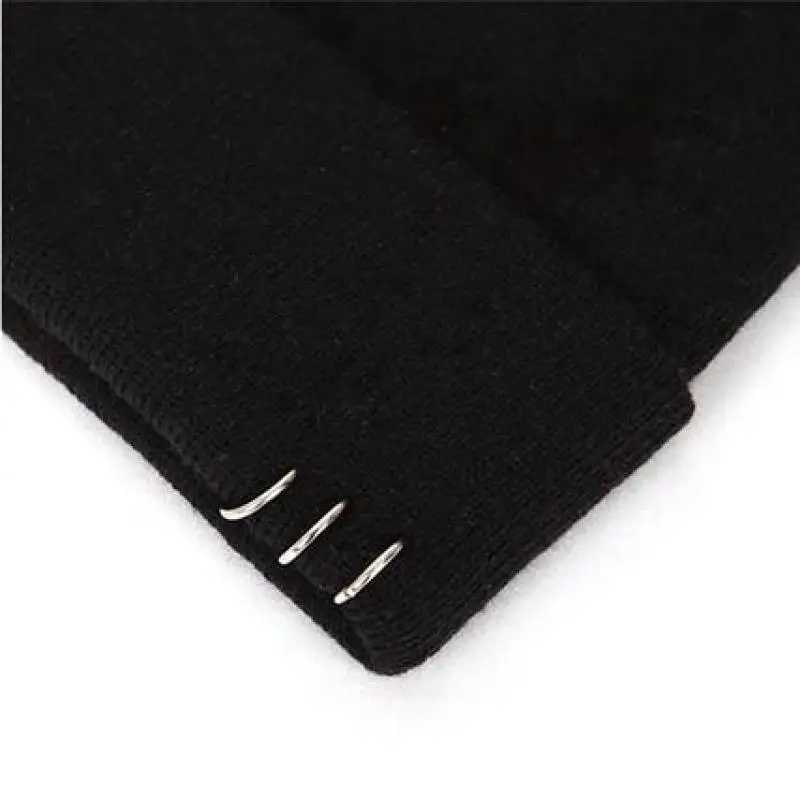 COKK Autumn Winter Hats For Women Girls Knitted Cap With Ring Hip Hop Korean Bonnet Beanie Hat Female Stretch Hats Gorras Black J251022