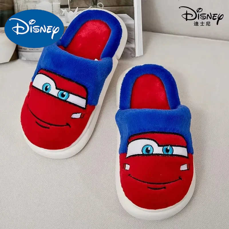 Disney New Autumn Winter Boys Girls Baby Cotton Slippers Cartoon McQueen Cars Print Kids Soft Anti Slip Warm Indoor Home Shoes H251022