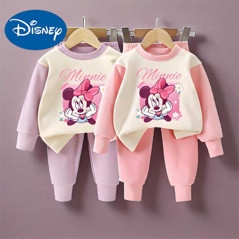 Disney Springautumn New Childrens Clothing Sets Baby Girls O Neck Hoodies Pants Two Piece Kids Casual Sweatshirt Set Tracksuit H251022