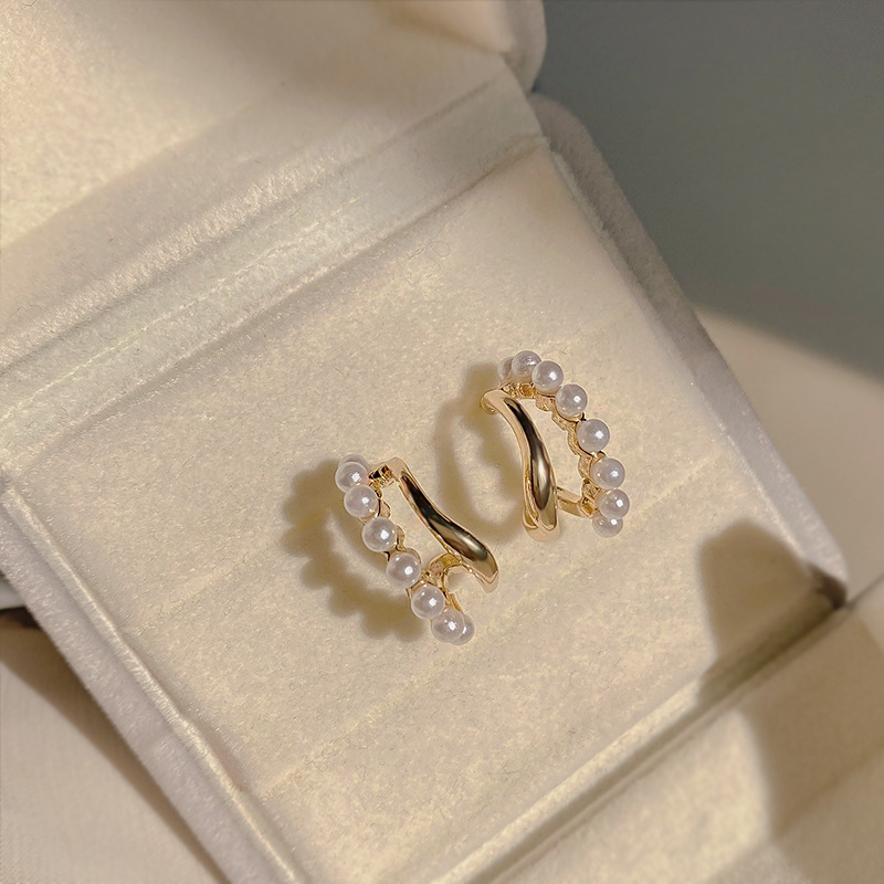 Designer earrings Simple and luxurious zircon inlaid earrings with tassels crossed pearl earrings free shipping diamond earrings luxury earrings