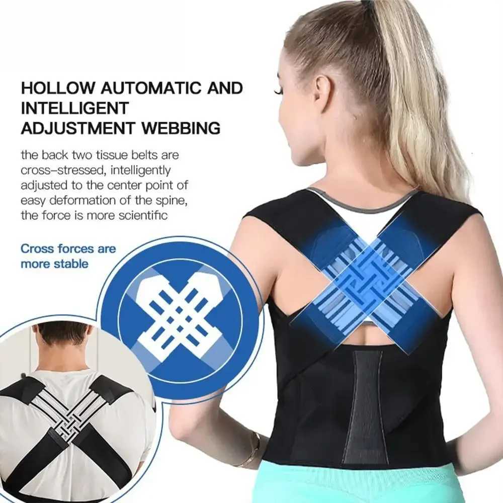 Adjustable Back Posture Belt Office Home Gym Unisex Improve Spine Clavicle Brace Posture Vest Back Posture Corrector Belt1 D251022