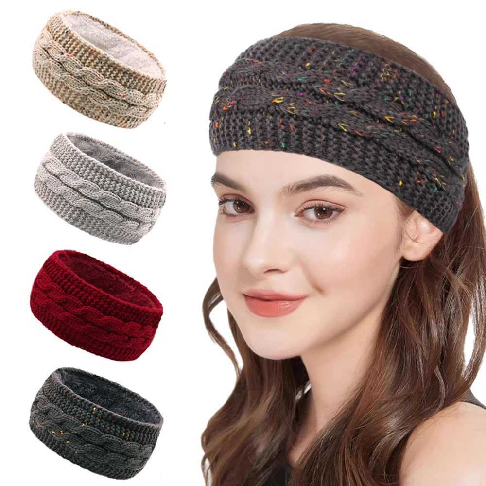 Winter Chunky Knit Womens Headband Trendy Cable Commute Hair Band Chunky Knit Fleece Lady Ear Warmer Thick Fashionable Hair Tie V251022