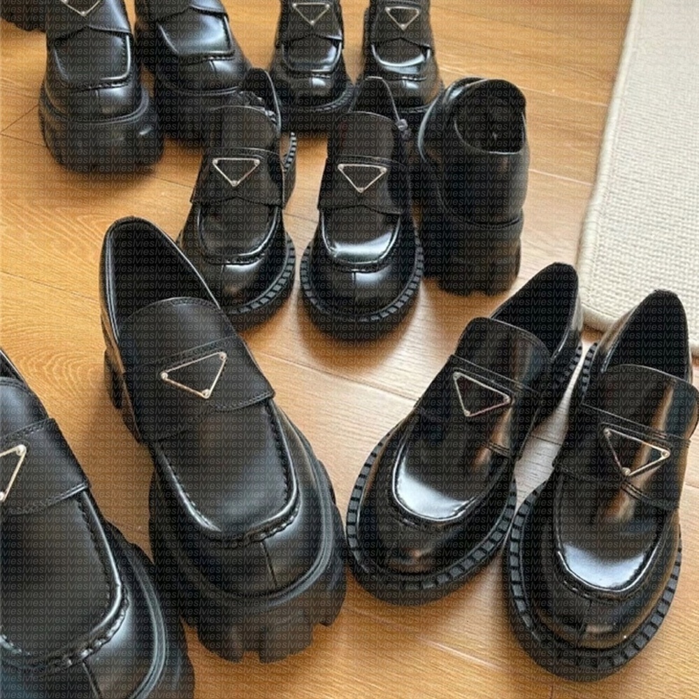 Designer Loafers Monolith Leather Brushed pradse Loafer Shoes men loafers Classic Triangle Patent loafers Womens loafers Dress shoes Chunky Sneakers size 35-45