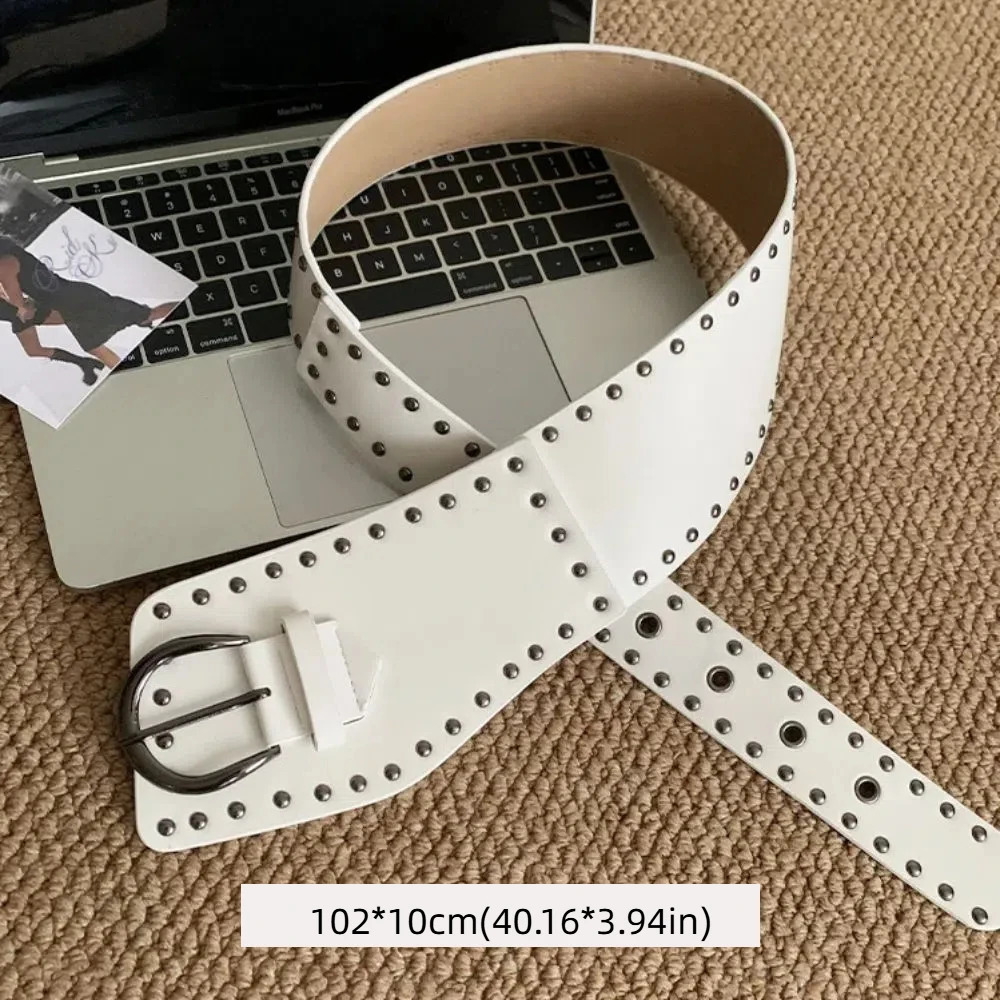 HeavyDuty Wide Womens Belt Gothic Y2k Rivet Waist Belt Punk Style American Dress Jeans Belt Spicy Girls 251013