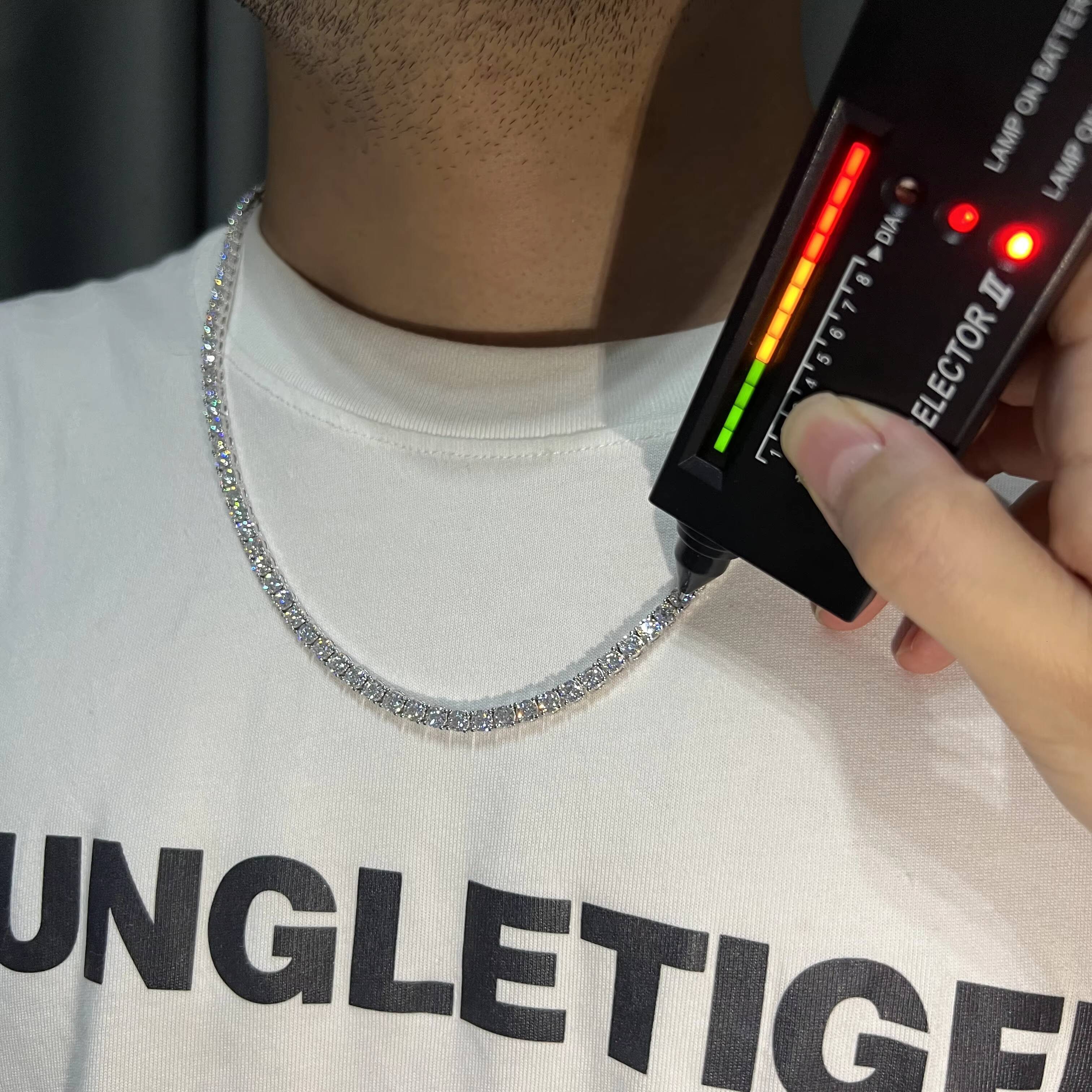 Wholesale Factory Price 925 Sterling Silver Lab Diamond VVS Tennis Chain Necklace 2mm65mm Moissanite Bracelet 3mm5mm Elegant