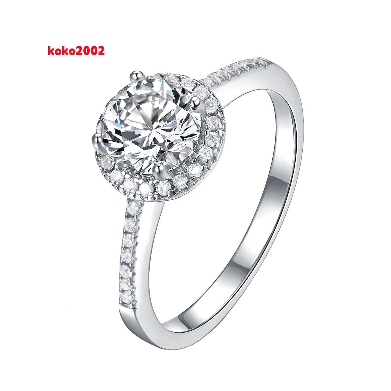 Factory Prices Excellent Cut 05ct 1ct 2ct 3ct Various Size White Color DVVS Moissanite Engagement Wedding Diamond Ring