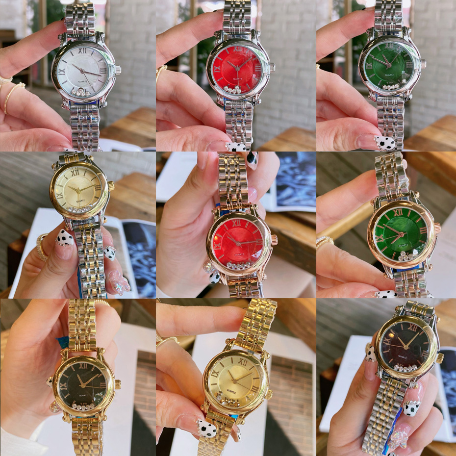 fashion ladies watches 30mm quartz Happy Sport diamond Gold women watch Designer wristwatches Stainless Steel band for womens Christmas Valentines Day Gifts