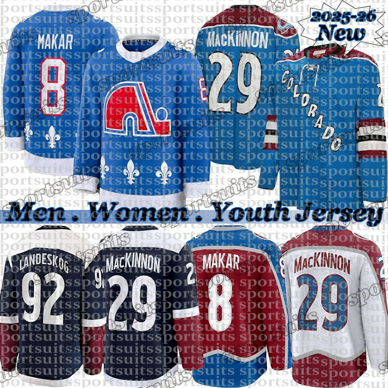 2025-26 New jersey # 29 Nathan MacKinnon Jersey Colorados Hockey Jersey Avalanche Jersey #8 Cale Makar #92 Gabriel Landeskog #96 Mikko Rantanen Jerseys