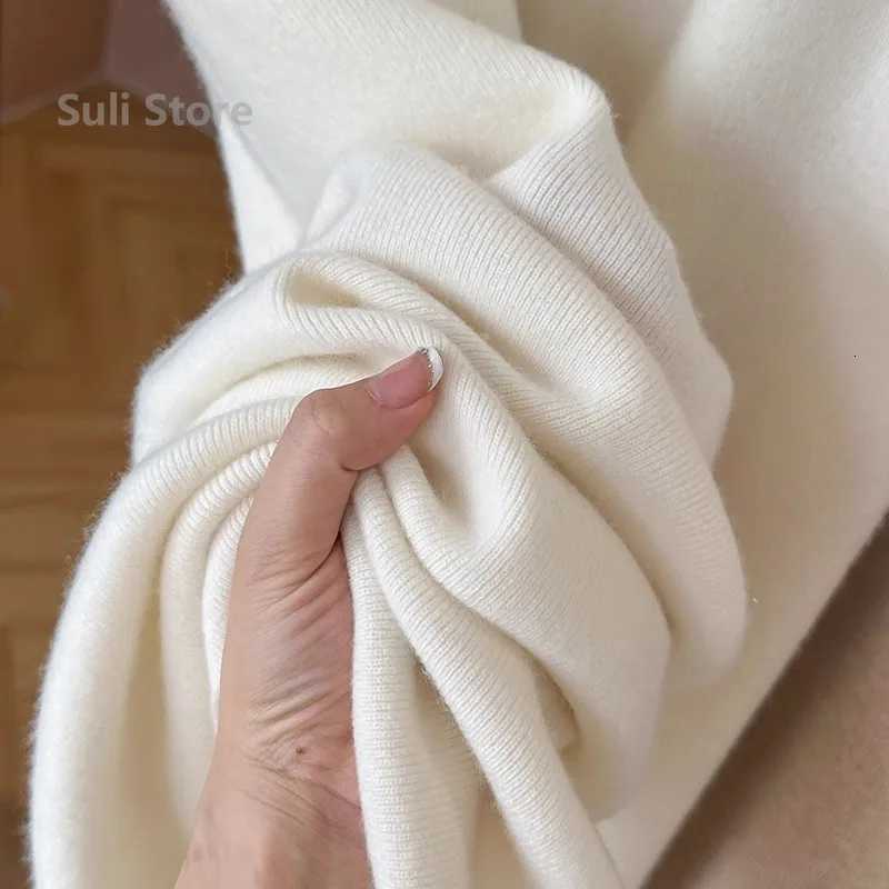 Autumn and Winter Temperament Wool High Waist Loose Wide Leg Pants Womens Cloud Casual Soft Waxy Wool Straight TrousersT251022