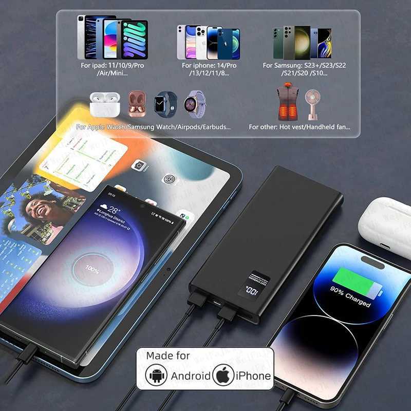 For Powerbank 50000mAh External Spare Battery Portable Charger super Fast Charging For iPhone Android Power Bank J251114