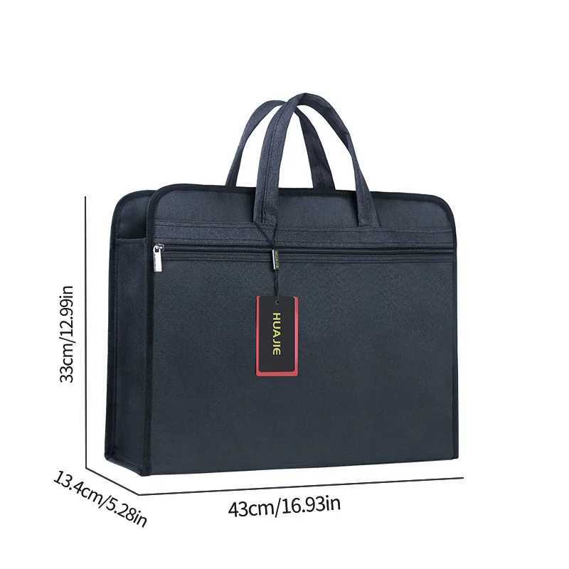 HUAJIE 1PCS A3 Oxford Cloth Briefcase Large Capacity Waterproof Bag for 16 Laptop iPad Travel Business Use W251022