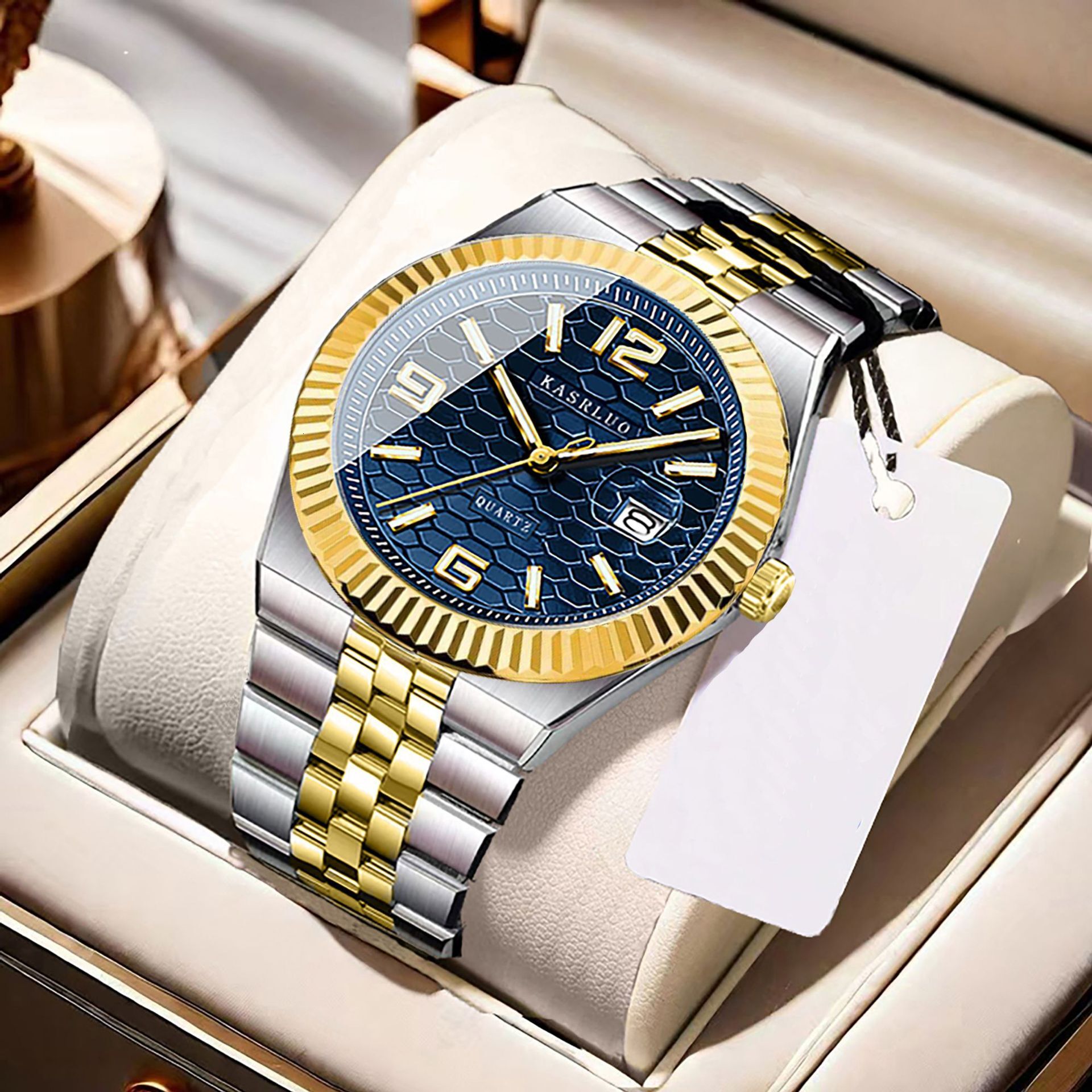 Designer Watch 2025 Men's Watch New Stainless Steel Luxury Watch Waterproof Non-mechanical Luminous Calendar Fashion Steel Band Quartz Watch