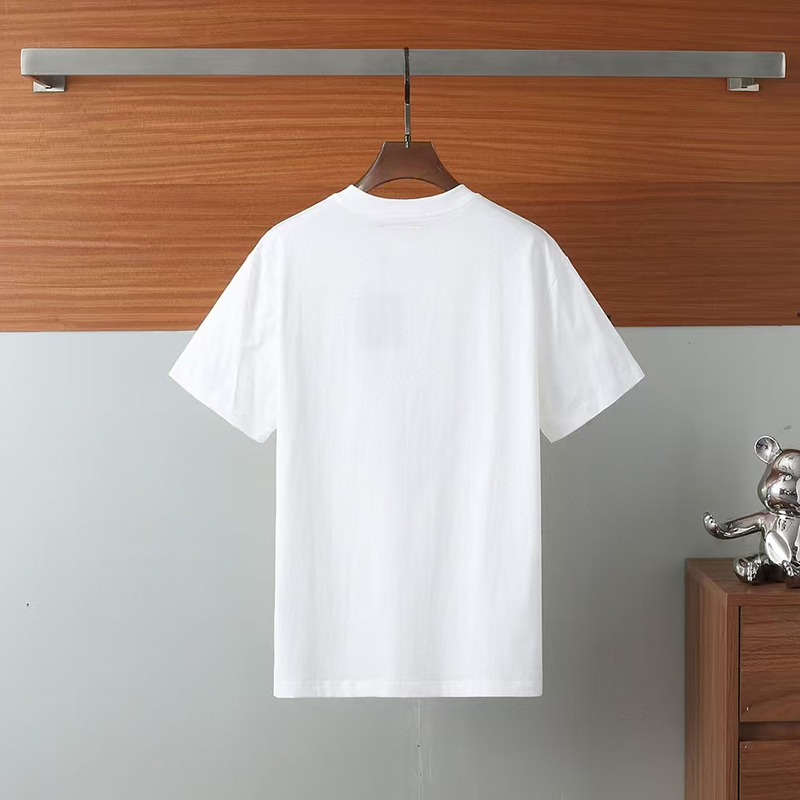 Advanced Jacquard T-shirt men's fashion brand summer plus size heavy short sleeve American high street five and a half sleeves.#0143443